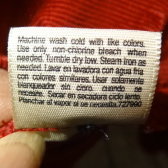 St. John's Bay Long Sleeve Red Corduroy Button Down V-Neck Shirt - Picture 6 of 6